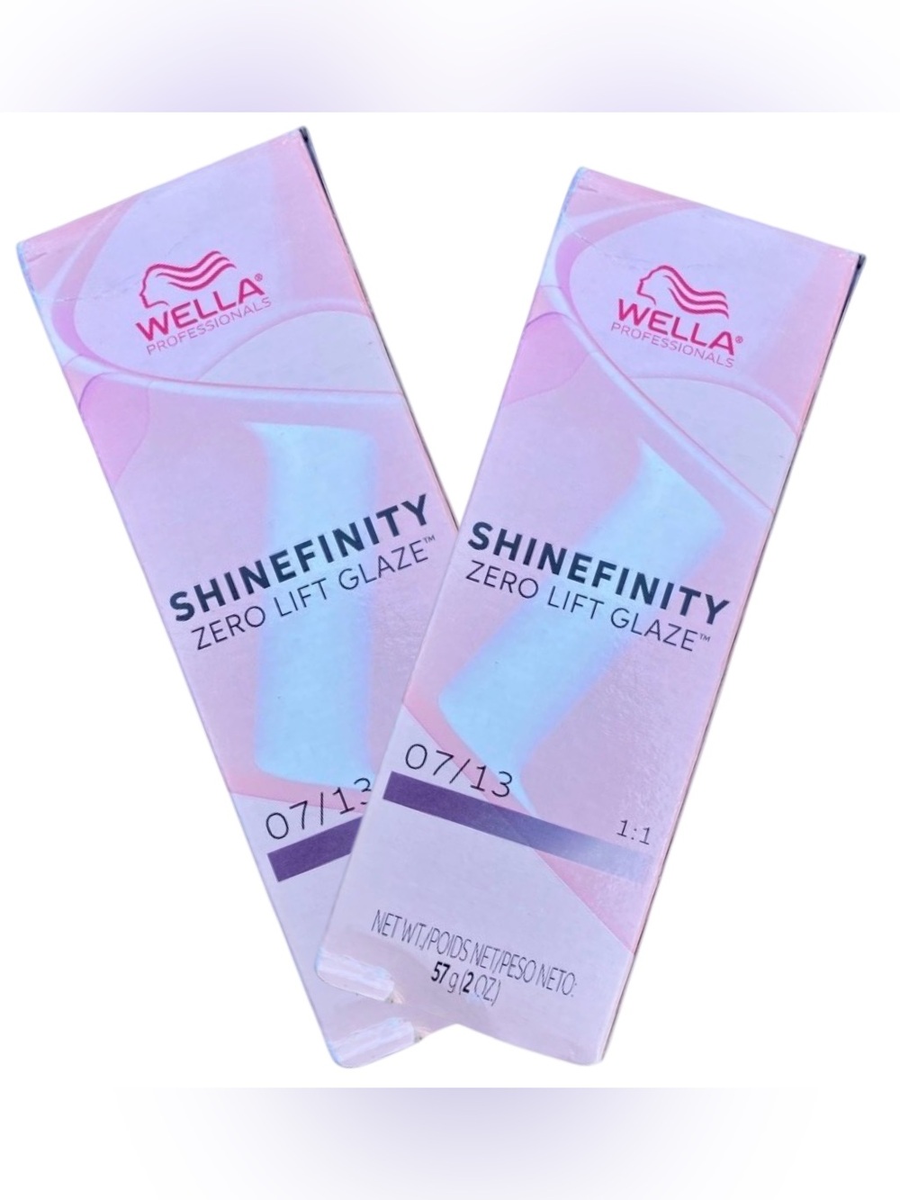 Wella Shinefinity Zero Lift Glaze 07/13 Medium Blonde Ash Gold Hair Color 2x